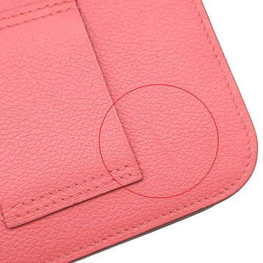 エルメス HERMES コンスタンス スリム ウォレット ローズアザレ エバーカラー 二つ折り財布 シルバー金具