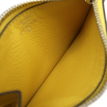 エルメス HERMES コンスタンス スリム ウォレット ミモザ アリゲーター 二つ折り財布 シルバー金具 黄色 クロコ