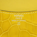 エルメス HERMES コンスタンス スリム ウォレット ミモザ アリゲーター 二つ折り財布 シルバー金具 黄色 クロコ