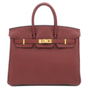 エルメス HERMES バーキン 25 ルージュアッシュ トゴ ハンドバッグ ゴールド金具 赤