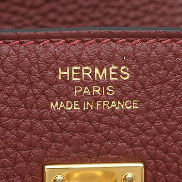 エルメス HERMES バーキン 25 ルージュアッシュ トゴ ハンドバッグ ゴールド金具 赤