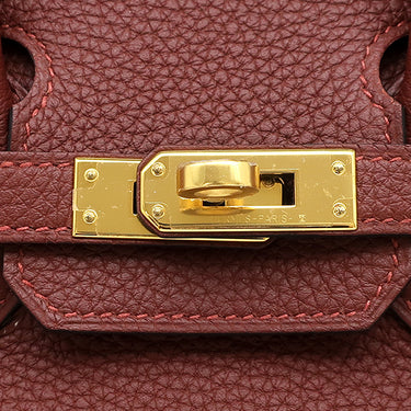 エルメス HERMES バーキン 25 ルージュアッシュ トゴ ハンドバッグ ゴールド金具 赤