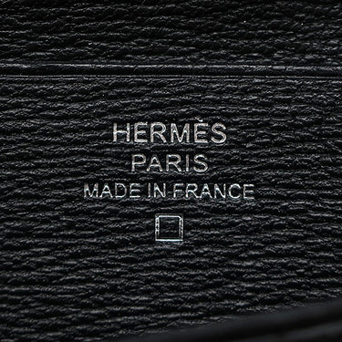 エルメス Hermes ベアンコンパクト ブラック アリゲーター 二つ折り財布 シルバー金具 黒 クロコ