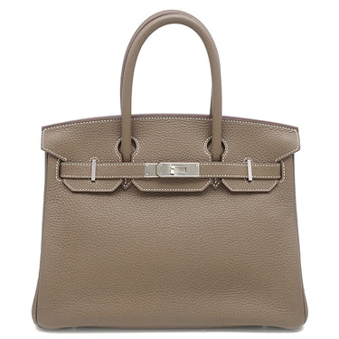 エルメス HERMES バーキン30 エトゥープ トリヨンクレマンス ハンドバッグ シルバー金具 グレージュ