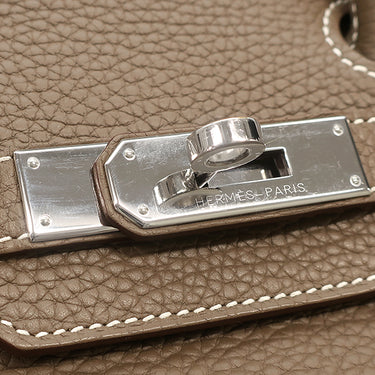 エルメス HERMES バーキン30 エトゥープ トリヨンクレマンス ハンドバッグ シルバー金具 グレージュ