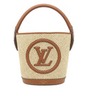 ルイヴィトン LOUIS VUITTON プティ バケット M59962 キャラメル ラフィア 2WAYバッグ ゴールド金具 LVロゴ スプリング インザシティ