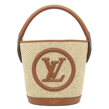 ルイヴィトン LOUIS VUITTON プティ バケット M59962 キャラメル ラフィア 2WAYバッグ ゴールド金具 LVロゴ スプリング インザシティ