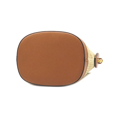 ルイヴィトン LOUIS VUITTON プティ バケット M59962 キャラメル ラフィア 2WAYバッグ ゴールド金具 LVロゴ スプリング インザシティ