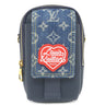 ルイヴィトン LOUIS VUITTON ダブル フォンポーチ M81060 ネイビー モノグラムデニム トリヨンレザー ショルダーバッグ ゴールド金具 NIGOコラボ LV スクエアード コレクション