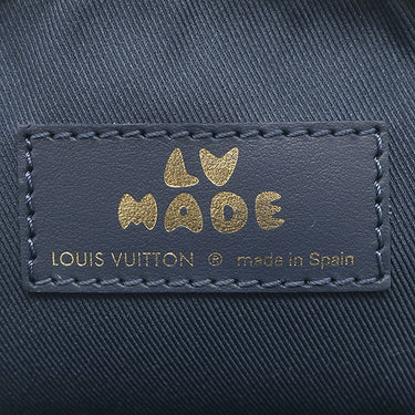 ルイヴィトン LOUIS VUITTON ダブル フォンポーチ M81060 ネイビー モノグラムデニム トリヨンレザー ショルダーバッグ ゴールド金具 NIGOコラボ LV スクエアード コレクション