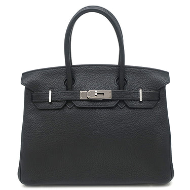 エルメス HERMES バーキン30 ブラック トリヨンクレマンス ハンドバッグ シルバー金具 黒