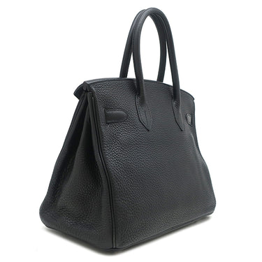 エルメス HERMES バーキン30 ブラック トリヨンクレマンス ハンドバッグ シルバー金具 黒