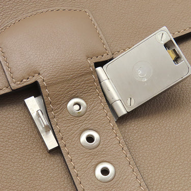 エルメス Hermes サックアデペッシュ ライト 1-37 ベージュドゥワイマール エバーカラー ビジネスバッグ シルバー金具 茶 書類ケース ヘアライン