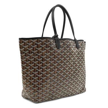 ゴヤール GOYARD サンルイPM STLOUIPMLTY01CL01P ブラック PVCコーティングキャンバス ゴヤールディンキャンバス シュヴロッシュカーフスキン トートバッグ シルバー金具 ヘリンボーン リバーシブル