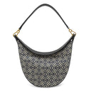 ロエベ LOEWE ルナ アナグラム バッグ A923PM1X02 ネイビー×ブラック カーフ ジャガード ショルダーバッグ ゴールド金具 紺 黒 肩掛け