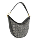 ロエベ LOEWE ルナ アナグラム バッグ A923PM1X02 ネイビー×ブラック カーフ ジャガード ショルダーバッグ ゴールド金具 紺 黒 肩掛け