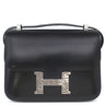 エルメス HERMES コンスタンス 24 ミロワール ブラック ボックスカーフ リザード ショルダーバッグ シルバー金具 黒 リザード H金具
