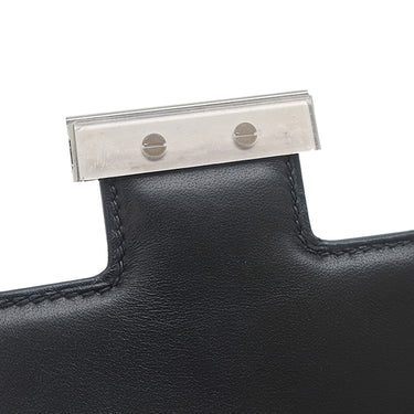 エルメス HERMES コンスタンス 24 ミロワール ブラック ボックスカーフ リザード ショルダーバッグ シルバー金具 黒 リザード H金具