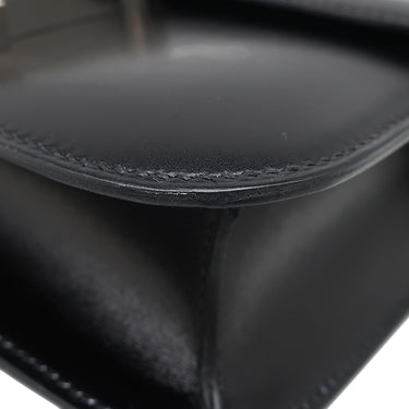 エルメス HERMES コンスタンス 24 ミロワール ブラック ボックスカーフ リザード ショルダーバッグ シルバー金具 黒 リザード H金具