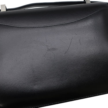 エルメス HERMES コンスタンス 24 ミロワール ブラック ボックスカーフ リザード ショルダーバッグ シルバー金具 黒 リザード H金具