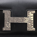エルメス HERMES コンスタンス 24 ミロワール ブラック ボックスカーフ リザード ショルダーバッグ シルバー金具 黒 リザード H金具