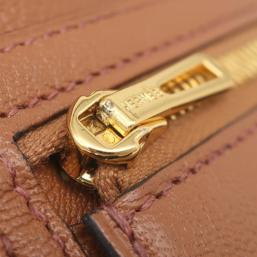 エルメス HERMES ベアンスフレ ゴールド オーストリッチ 長財布 ゴールド金具 茶 二つ折り