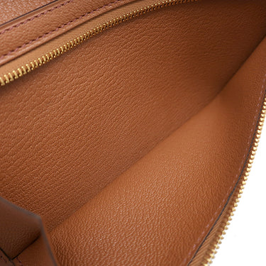 エルメス HERMES ベアンスフレ ゴールド オーストリッチ 長財布 ゴールド金具 茶 二つ折り