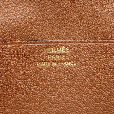 エルメス HERMES ベアンスフレ ゴールド オーストリッチ 長財布 ゴールド金具 茶 二つ折り