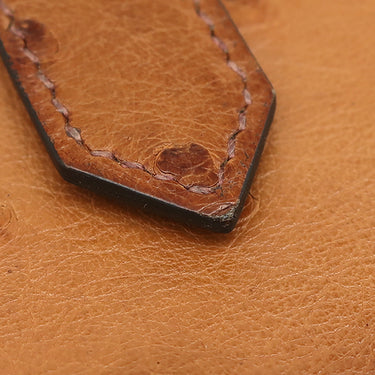 エルメス HERMES ベアンスフレ ゴールド オーストリッチ 長財布 ゴールド金具 茶 二つ折り