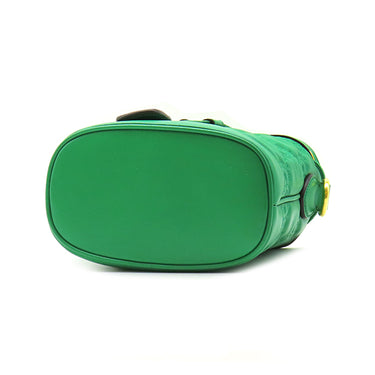 グッチ GUCCI GG マトラッセ バケット 728231 グリーン レザー ショルダーバッグ ゴールド金具 緑 巾着