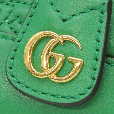 グッチ GUCCI GG マトラッセ バケット 728231 グリーン レザー ショルダーバッグ ゴールド金具 緑 巾着