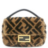 フェンディ FENDI ミニ バゲット 8BS017A ブラウン ファー レザー 2WAYバッグ ゴールド金具 ズッカ柄 チェーン ハンドバッグ ショルダー