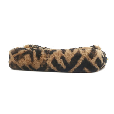 フェンディ FENDI ミニ バゲット 8BS017A ブラウン ファー レザー 2WAYバッグ ゴールド金具 ズッカ柄 チェーン ハンドバッグ ショルダー
