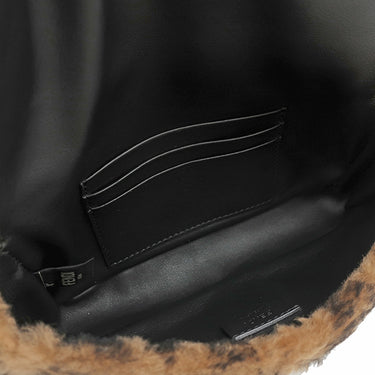 フェンディ FENDI ミニ バゲット 8BS017A ブラウン ファー レザー 2WAYバッグ ゴールド金具 ズッカ柄 チェーン ハンドバッグ ショルダー