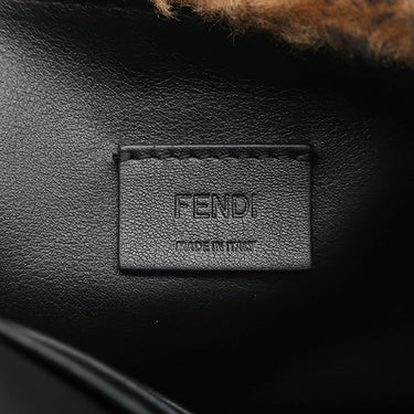 フェンディ FENDI ミニ バゲット 8BS017A ブラウン ファー レザー 2WAYバッグ ゴールド金具 ズッカ柄 チェーン ハンドバッグ ショルダー