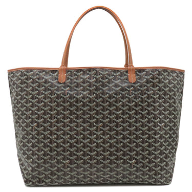 ゴヤール GOYARD サンルイGM ブラウン×ブラック PVCコーティングキャンバス ゴヤールディンキャンバス シュヴロッシュカーフスキン トートバッグ リバーシブル ヘリンボーン