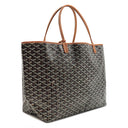 ゴヤール GOYARD サンルイGM ブラウン×ブラック PVCコーティングキャンバス ゴヤールディンキャンバス シュヴロッシュカーフスキン トートバッグ リバーシブル ヘリンボーン