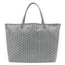 ゴヤール GOYARD サンルイGM グレー PVCコーティングキャンバス ゴヤールディンキャンバス シュヴロッシュカーフスキン トートバッグ シルバー金具 リバーシブル ヘリンボーン