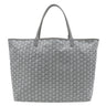 ゴヤール GOYARD サンルイGM グレー PVCコーティングキャンバス ゴヤールディンキャンバス シュヴロッシュカーフスキン トートバッグ シルバー金具 リバーシブル ヘリンボーン