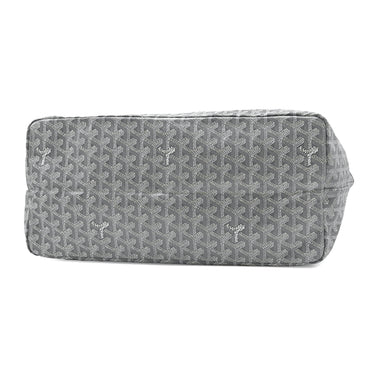 ゴヤール GOYARD サンルイGM グレー PVCコーティングキャンバス ゴヤールディンキャンバス シュヴロッシュカーフスキン トートバッグ シルバー金具 リバーシブル ヘリンボーン