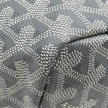 ゴヤール GOYARD サンルイGM グレー PVCコーティングキャンバス ゴヤールディンキャンバス シュヴロッシュカーフスキン トートバッグ シルバー金具 リバーシブル ヘリンボーン