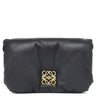 ロエベ LOEWE ゴヤ パファー ミニ A896W56X01 ブラック ラムスキン ショルダーバッグ ゴールド金具 黒