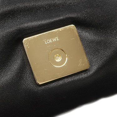 ロエベ LOEWE ゴヤ パファー ミニ A896W56X01 ブラック ラムスキン ショルダーバッグ ゴールド金具 黒