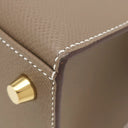 エルメス HERMES ケリー25 外縫い エトゥープ ヴォーエプソン 2WAYバッグ ゴールド金具 グレージュ ショルダー 2025年製