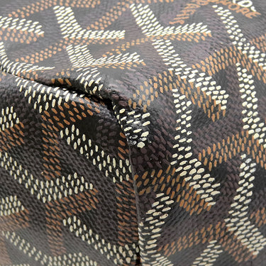 ゴヤール GOYARD サンルイGM ブラック PVCコーティングキャンバス ゴヤールディンキャンバス シュヴロッシュカーフスキン トートバッグ シルバー金具 リバーシブル ヘリンボーン