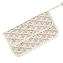 ゴヤール GOYARD サンルイ クレールヴォア GM ホワイト×イエロー PVCコーティングキャンバス ゴヤールディンキャンバス シュヴロッシュカーフスキン トートバッグ シルバー金具 ヘンリーボーン リバーシブル