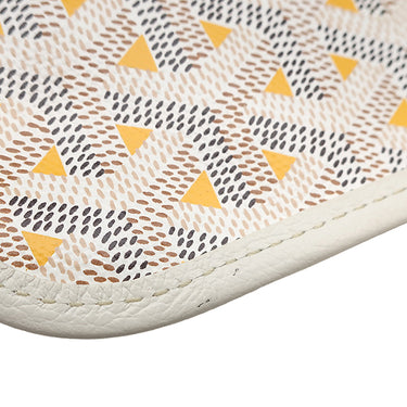 ゴヤール GOYARD サンルイ クレールヴォア GM ホワイト×イエロー PVCコーティングキャンバス ゴヤールディンキャンバス シュヴロッシュカーフスキン トートバッグ シルバー金具 ヘンリーボーン リバーシブル