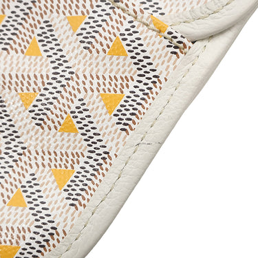 ゴヤール GOYARD サンルイ クレールヴォア GM ホワイト×イエロー PVCコーティングキャンバス ゴヤールディンキャンバス シュヴロッシュカーフスキン トートバッグ シルバー金具 ヘンリーボーン リバーシブル