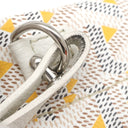 ゴヤール GOYARD サンルイ クレールヴォア GM ホワイト×イエロー PVCコーティングキャンバス ゴヤールディンキャンバス シュヴロッシュカーフスキン トートバッグ シルバー金具 ヘンリーボーン リバーシブル