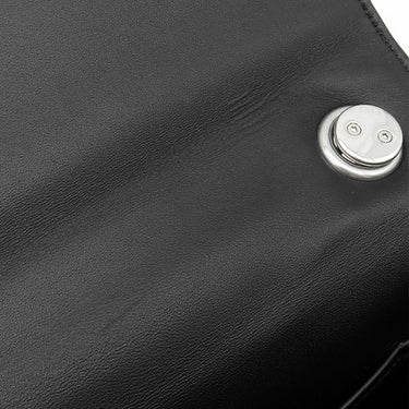 セリーヌ CELINE マトラッセ モノクローム ブラック レザー ショルダーバッグ シルバー金具 黒 ロゴ チェーンショルダー チェーンバッグ